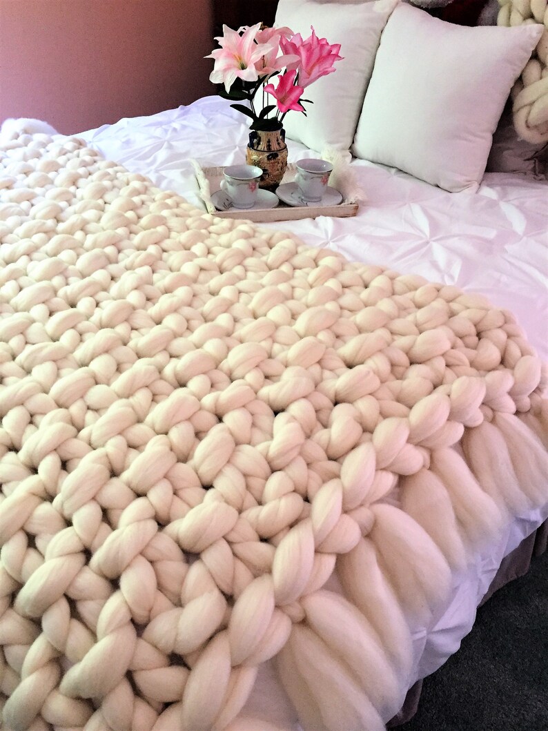 Blanket Knitting Kit Queen Size 58x70 Blanket Giant Knitting Etsy