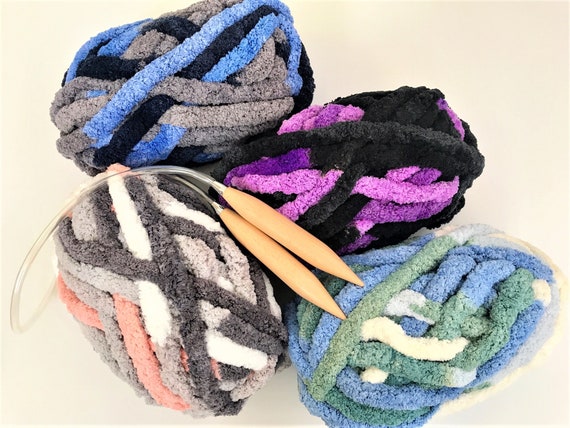 Chunky Yarn for Arm Knitting Blanket Beige Chunky Chenille Yarn