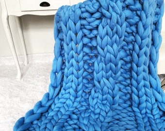 Chunky Knit Blanket, Cable Knit throw, Chunky Knit Throw, Chunky Knit Throw, Arm Knit blanket,Giant Knit blanket,,  Gift