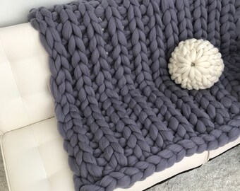 Chunky Knit blanket, Chunky Knit throw, Single rib, Giant Knit Throw,Giant Knit blanket,Merino blanket, for her,, Gift