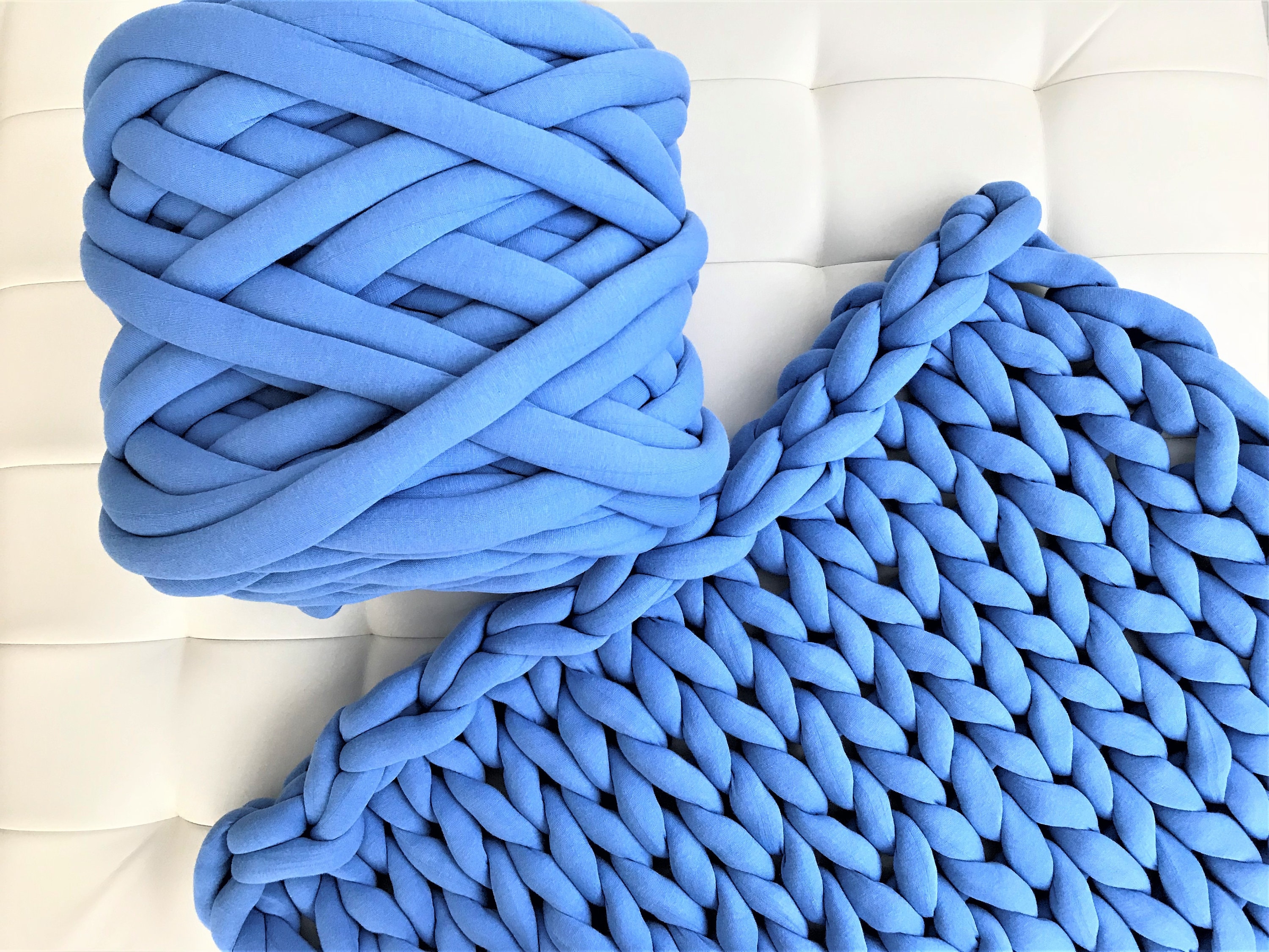 MYCENSE 1000G Chunky Yarn Arm Knit Yarn DIY Length 3149inch Crocheting  Bulky Yarn Jumbo Tubular Yarn for Kids Crafts Craft Weave Weaving Cushion,  Blue - Yahoo Shopping