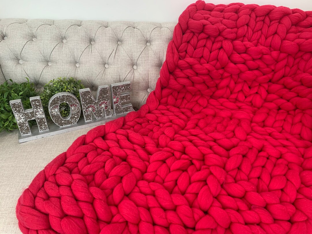 CHUNKY KNIT Blanket Merino Wool Blanket Chunky Knit Blanket Etsy