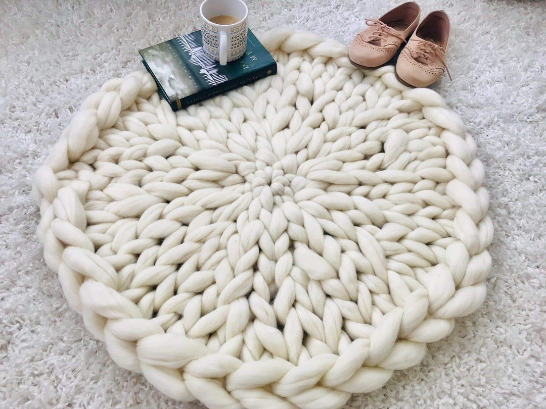 Video Tutorial Hand Knit Circular Rug Etsy