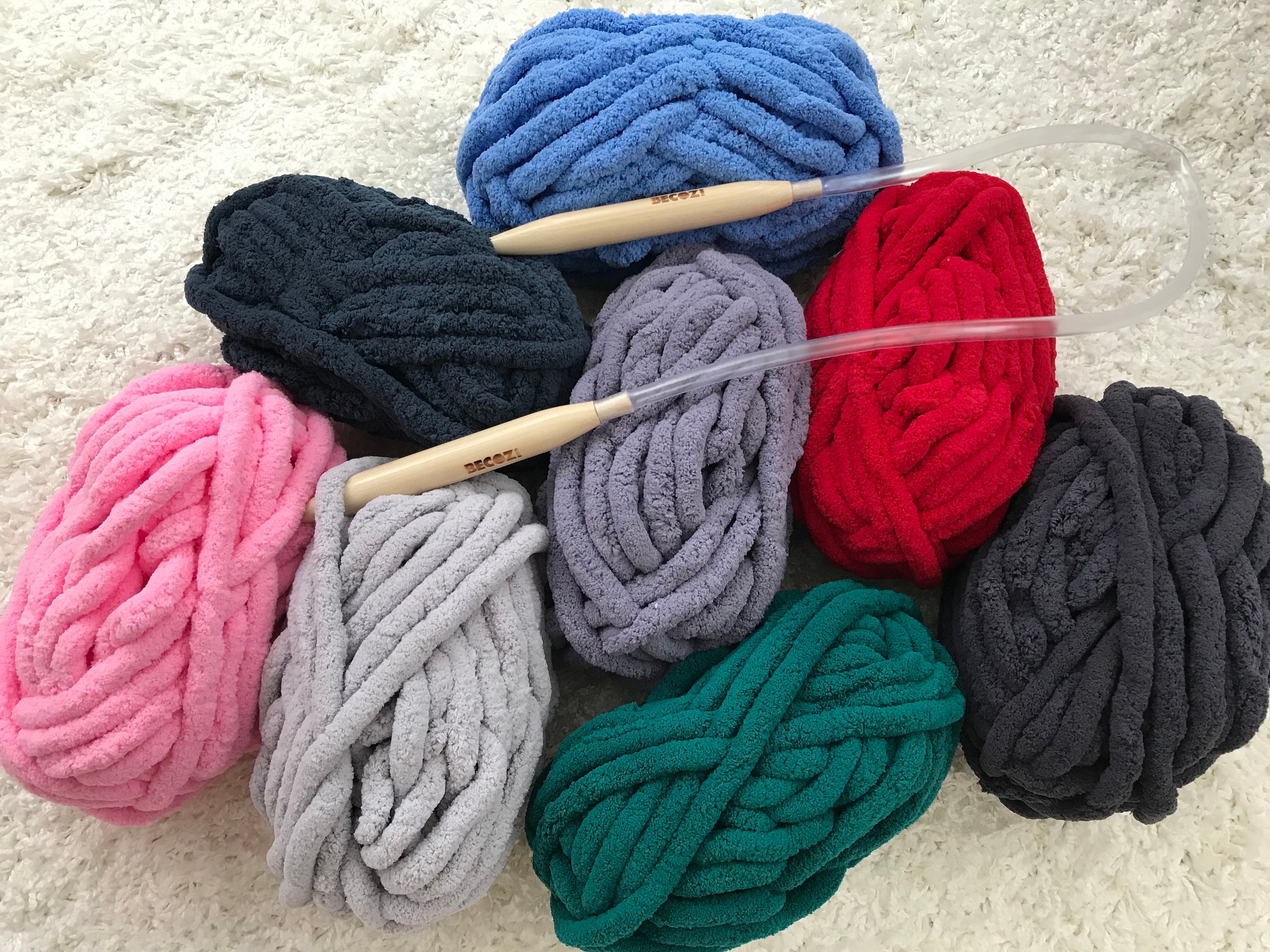 Chenille Yarn, FREE SHIPPING, Chunky Chenille Yarn, Hand Knitting Yarn,  Blanket Yarn 