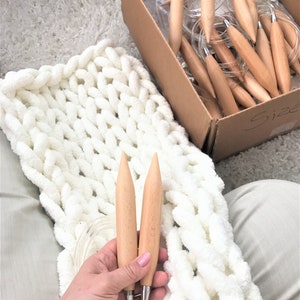 Big Knitting Needles, US Size 50, Big Circular Wooden Knitting Needles
