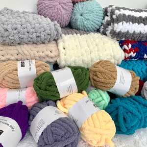 Chenille Yarn, FREE SHIPPING, Chunky Chenille Yarn, Hand knitting yarn, Blanket Yarn image 1