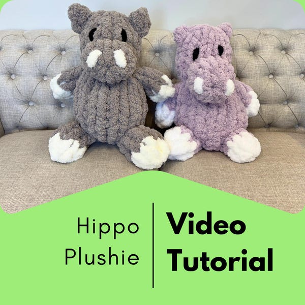 HIPPO, Pelúcia, Tutorial em Vídeo, Tricô à Mão