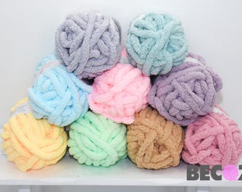Chenille Yarn, FREE SHIP, 8 skeins Chunky Chenille Yarn, Hand knitting yarn, Blanket Yarn
