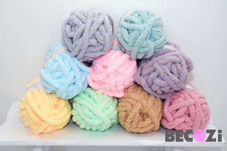 Chenille Yarn, FREE SHIP, 8 skeins Chunky Chenille Yarn, Hand knitting yarn, Blanket Yarn image 1