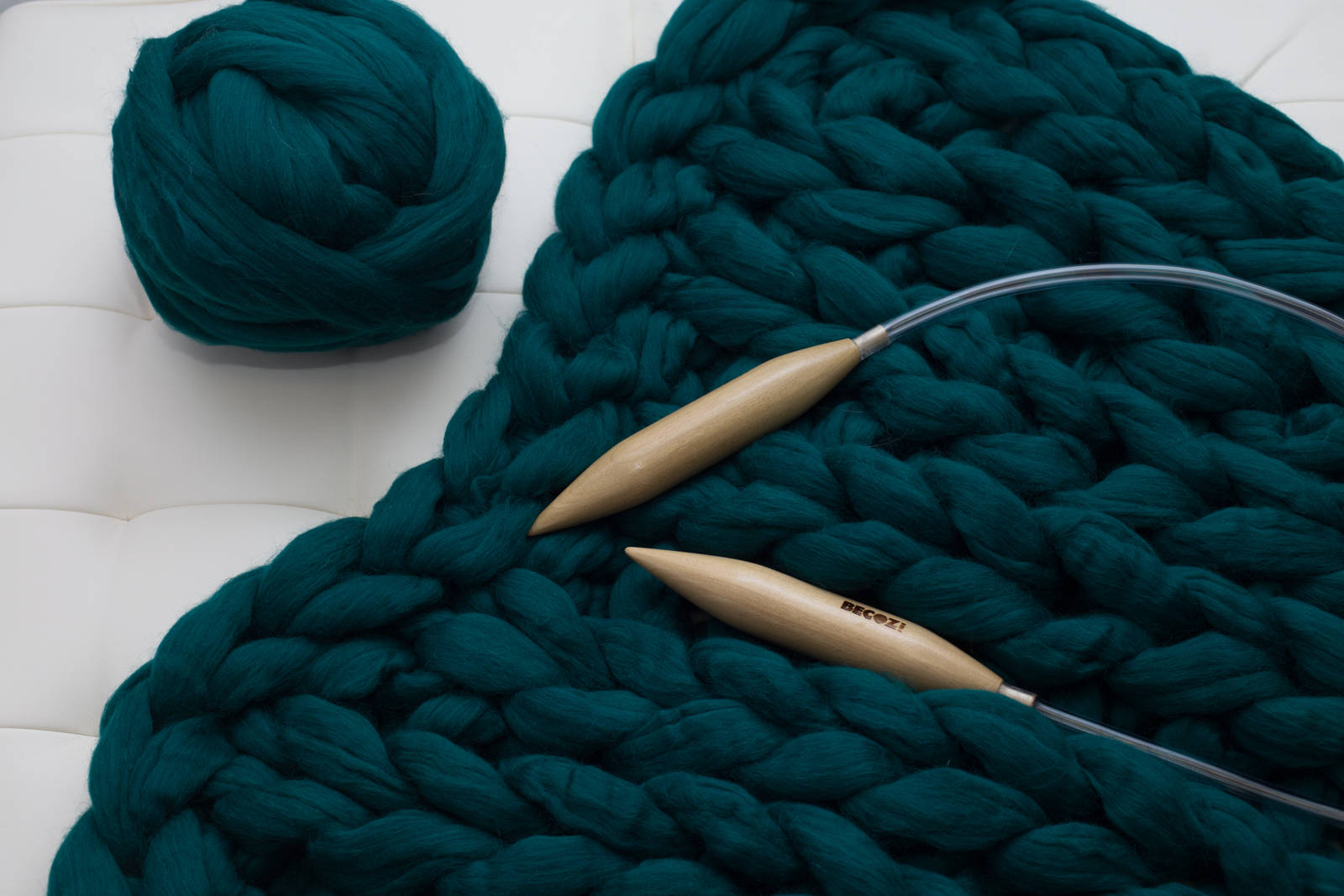 DIY KNIT Kit30x50 Giant Knitting Needles & Merino Wool yarn Etsy