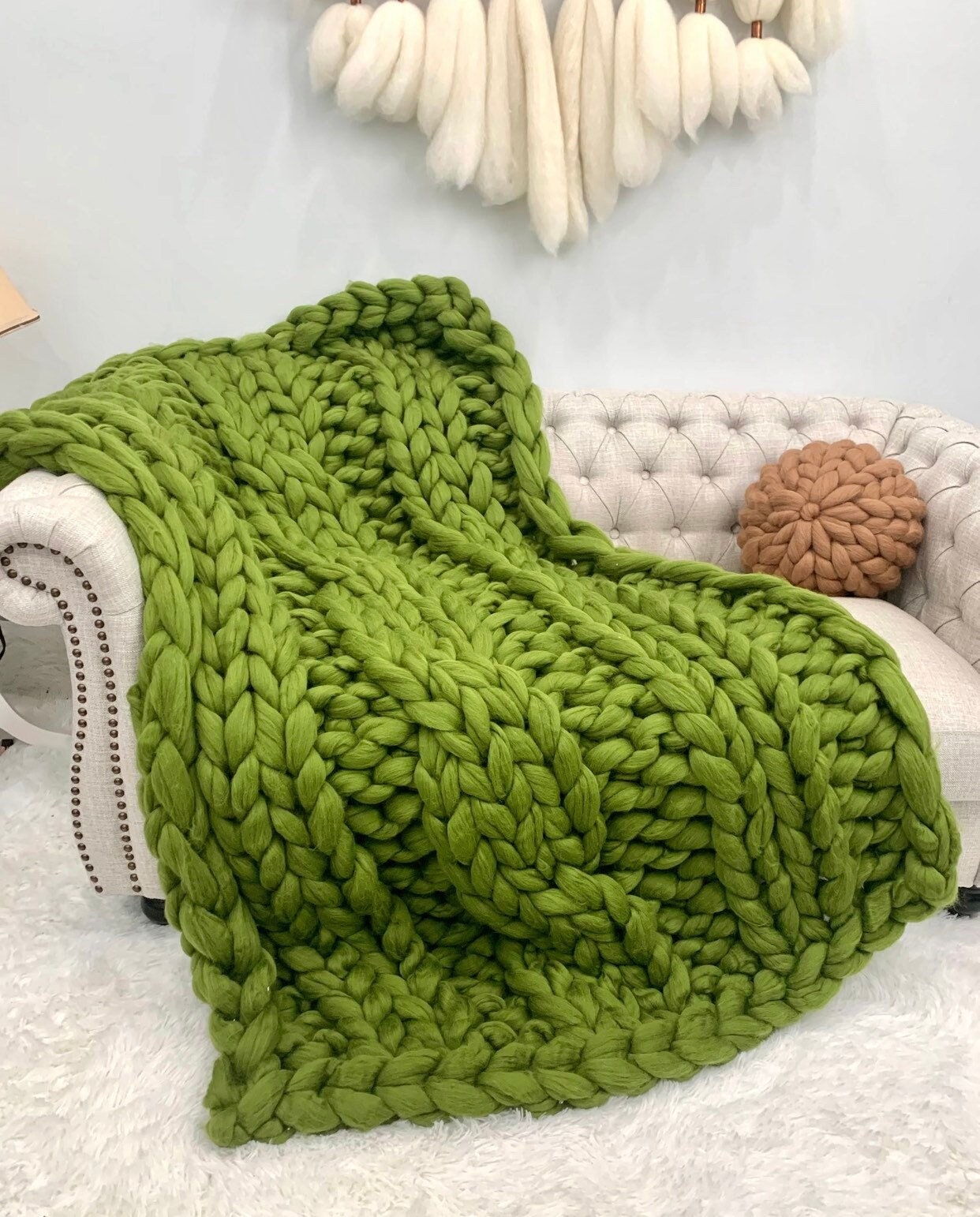 Chunky Knit Blanket, Blanket, Super Chunky Blanket, Giant Knit Blanket, Thick  Blanket, Bulky Knit, Merino Wool, Extreme Knitting 