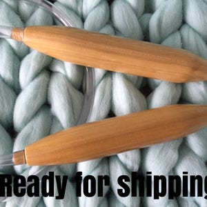 Giant Needles, FREE Ship, Circular Knitting Needles, Wooden Knitting Needles, Big Circular Needles