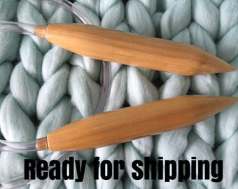 Giant Needles, FREE Ship, Circular Knitting Needles, Wooden Knitting Needles, Big Circular Needles