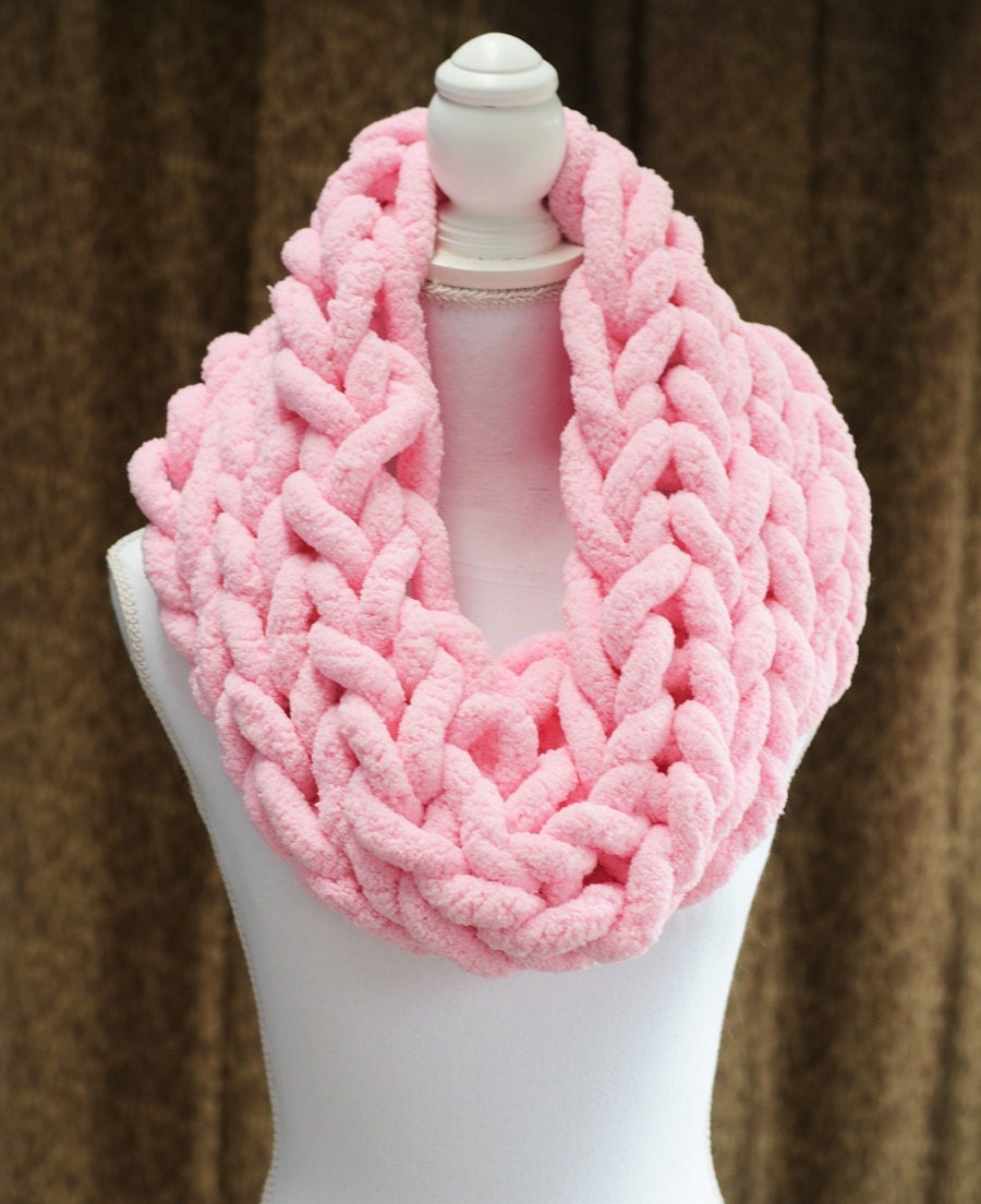 Chunky Knit Scarf, Chunky Chenille Scarf, Infinity Scarf, Giant Knit ...