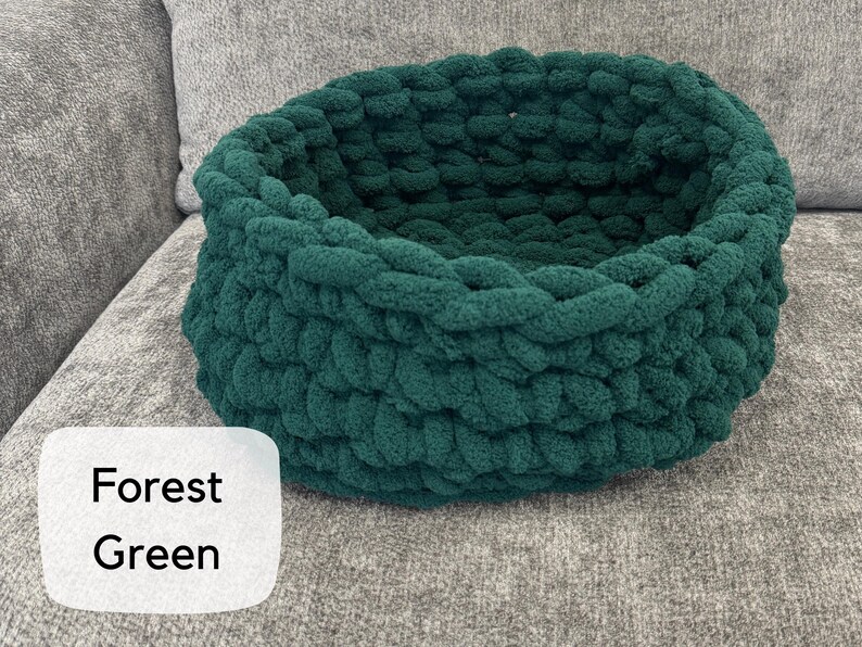 Cama para gatos, cama SUAVE para gatos, cama para mascotas de hilo de chenilla, cama para mascotas de hilo vegano, muebles para gatos, cueva para gatos, regalo imagen 9