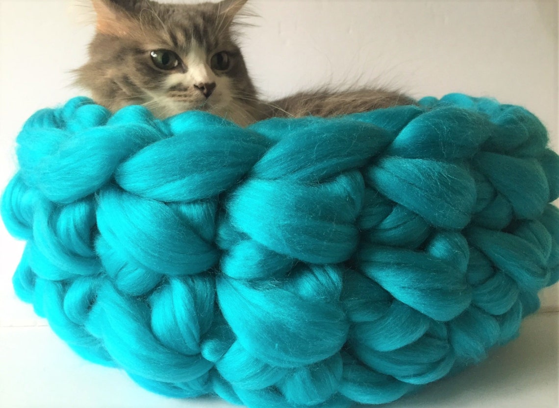 Cat Bed Vegan Cat Bed Cat Bedding Chunky Cat Bed Chunky Etsy
