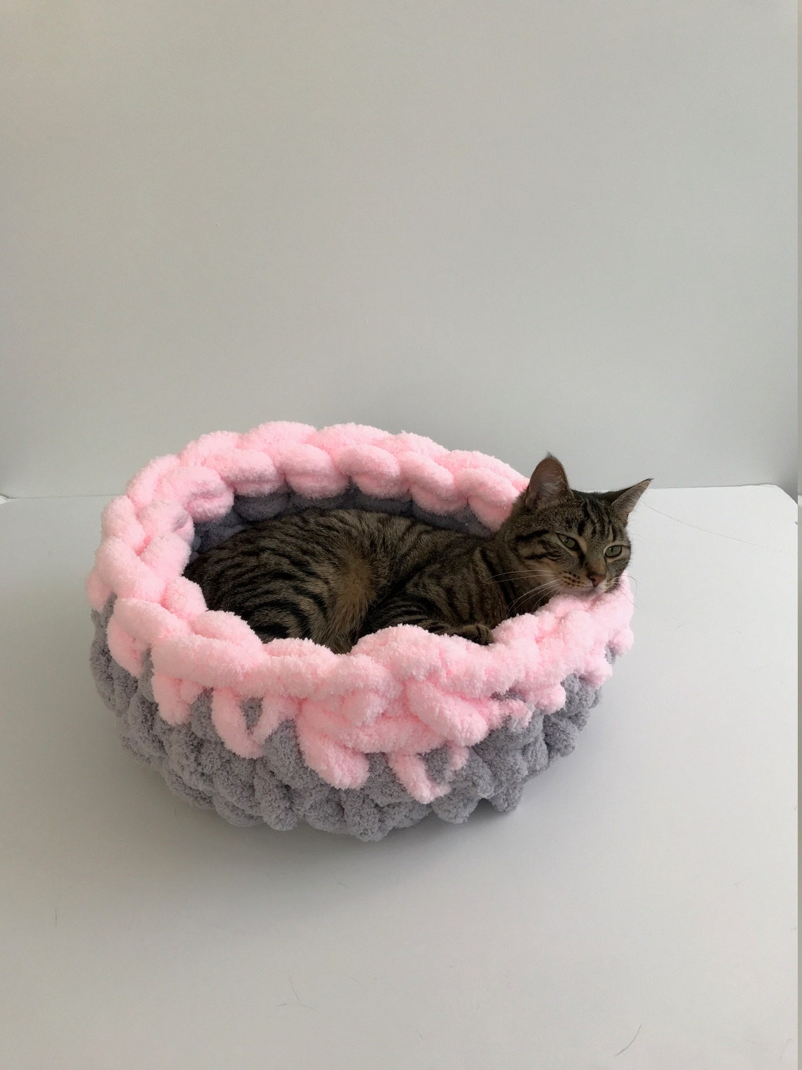 Cat Bed Chunky Knit Cat Bed Jumbo Chenille Cat Bed Vegan Etsy UK