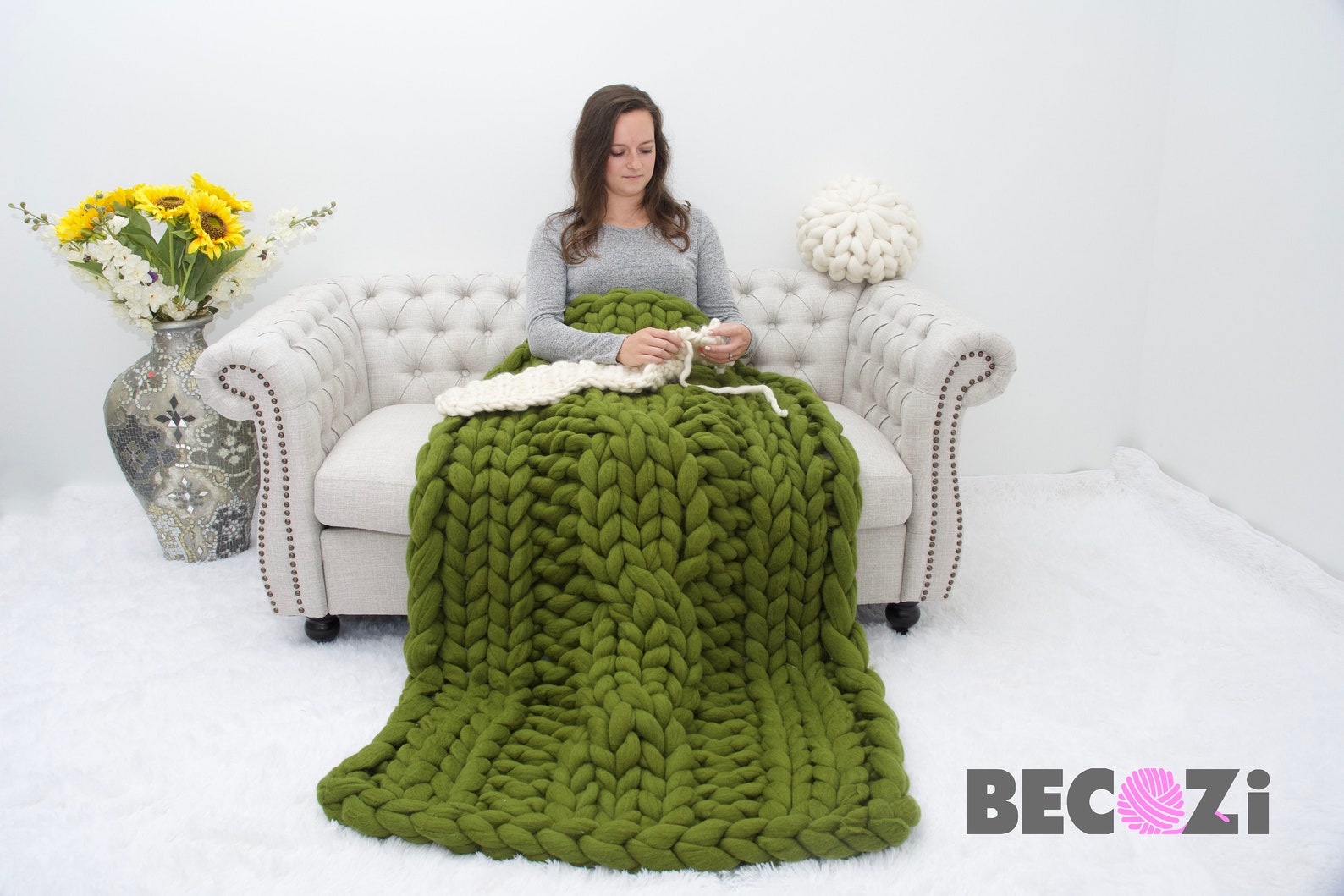 Chunky Cable Knit Blanket Cable Knit Blanket Chunky Knit Etsy