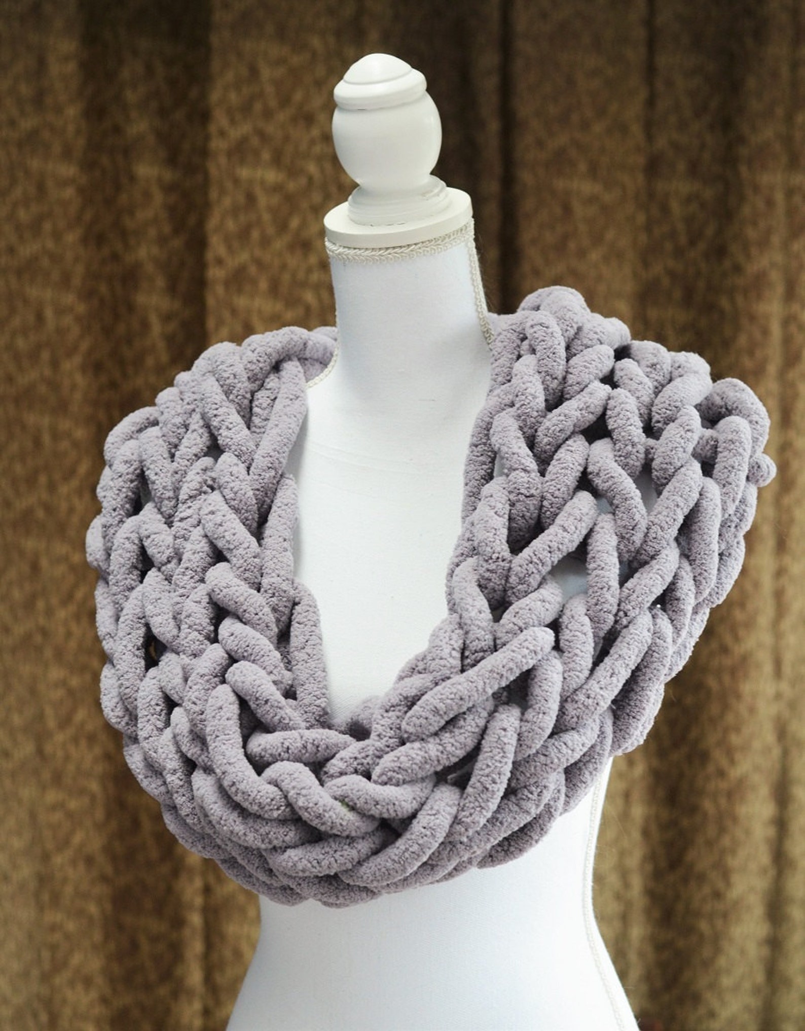 Chunky Knit Scarf, Chunky Chenille Scarf, Infinity Scarf, Giant Knit ...