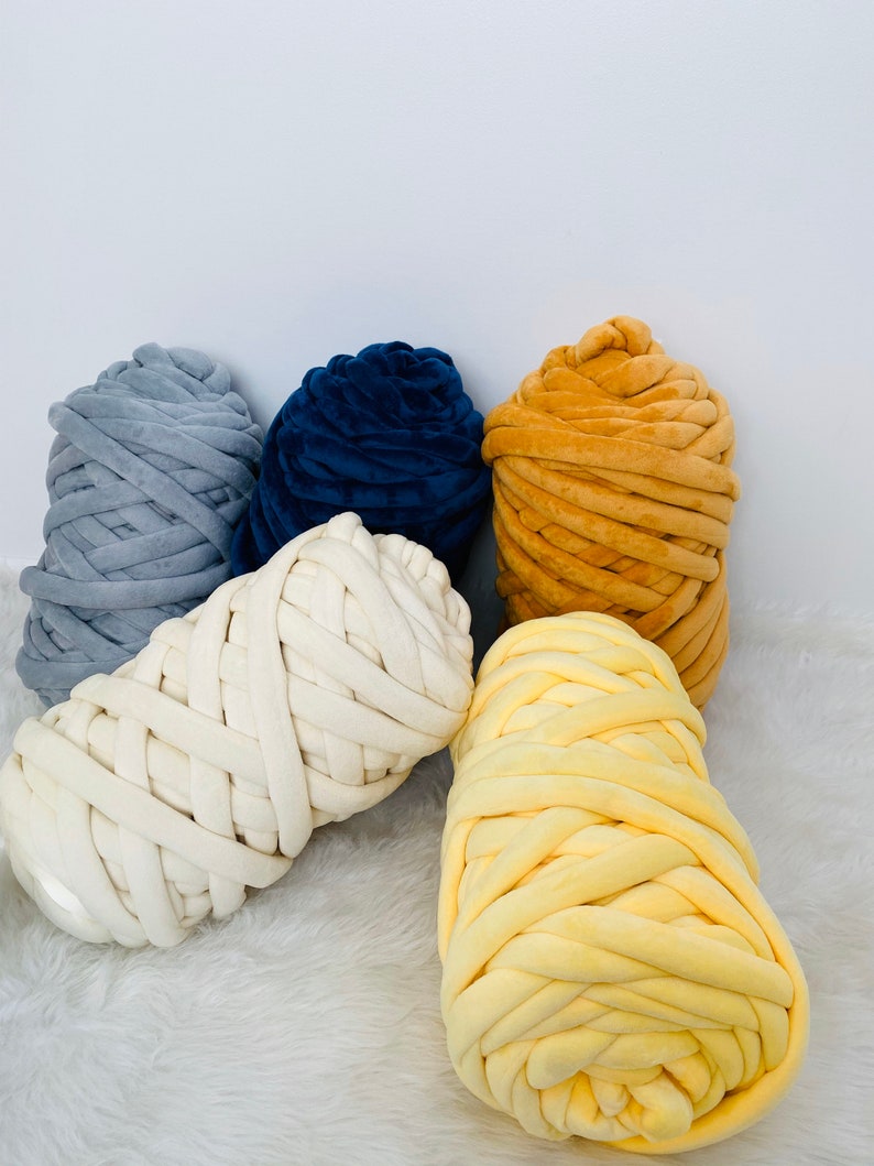 Velvet yarn Chunky velvet yarn Velvet Tube yarn Hand Etsy
