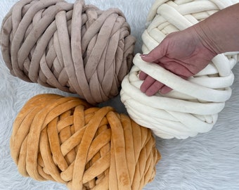 Chunky Velvet Tube Yarn, Jumbo Knit, Arm Knitting