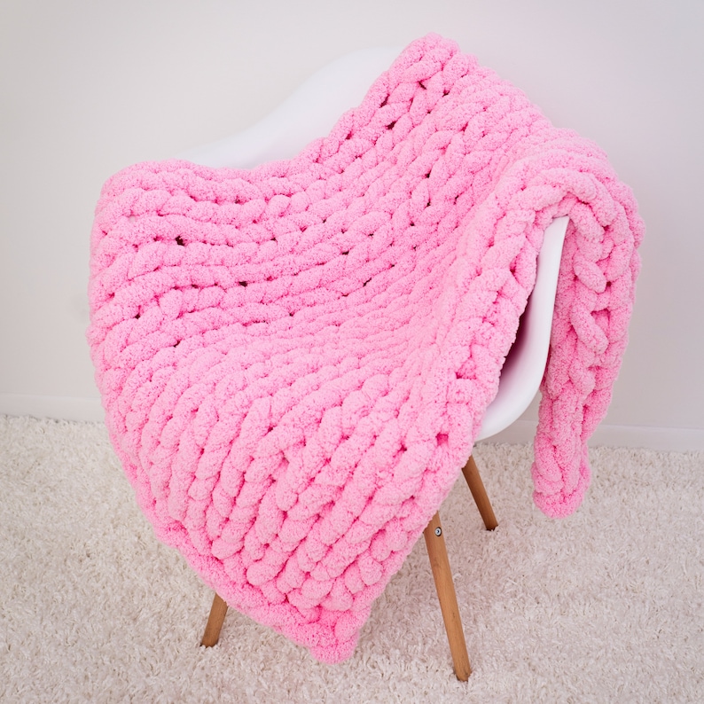 Chunky Knit Blanket Jumbo Chenille Blanket Chunky Chenille Etsy