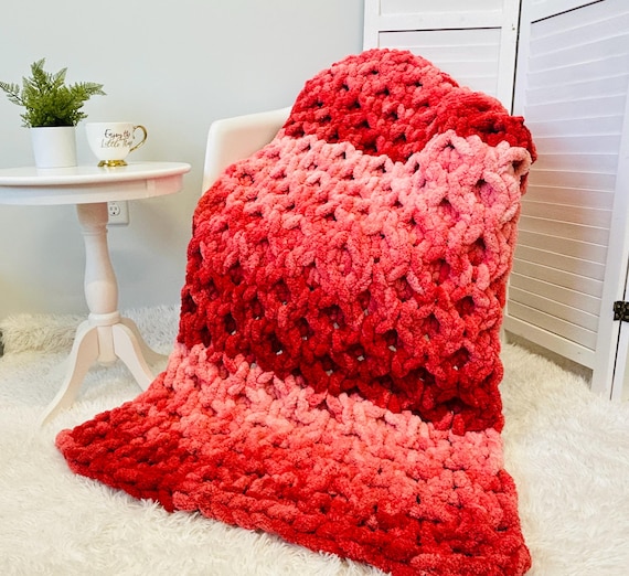 TODAYFUL 完売 Hand Knit Blanket インテリア Blanket, Hand Knit, Chunky Chenille Throw, Honeycomb Pattern, Gift