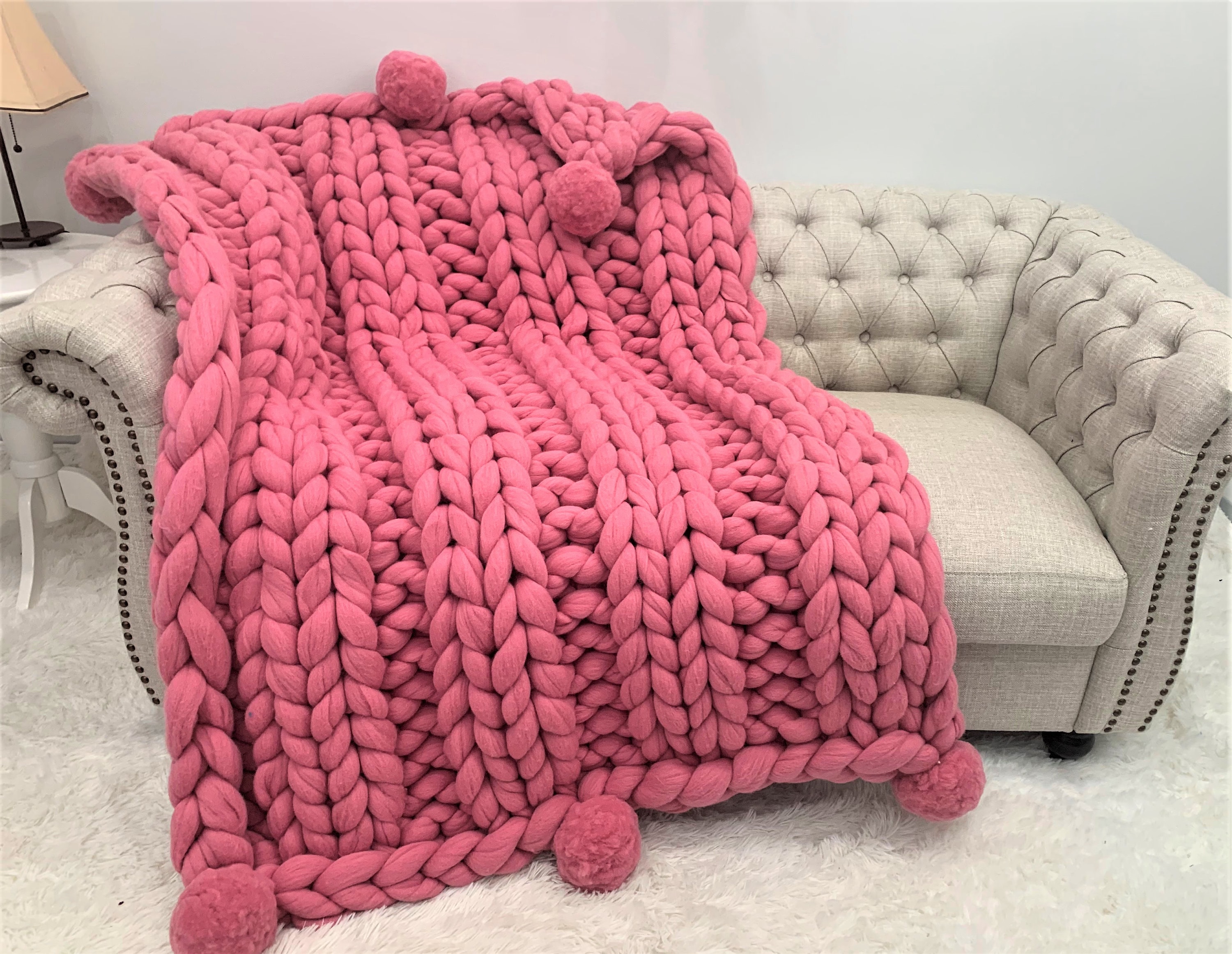 Blanket Kit, DIY, Easy, Simple, Chunky Knit, Craft, DIY 