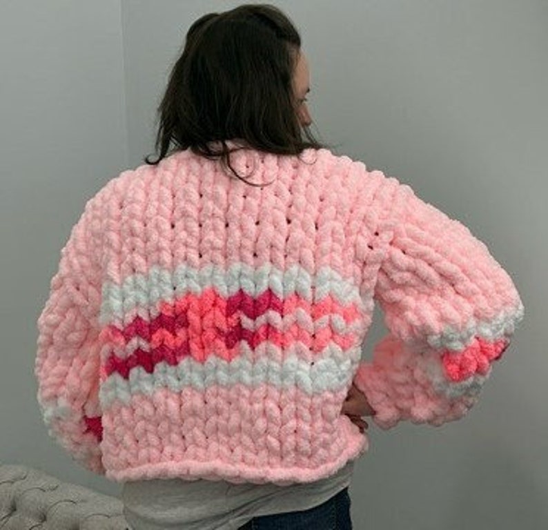 Chunky Knit Cardigan, Hand knit Cardigan, Giant Knit cardigan, Knitted cardigan image 2