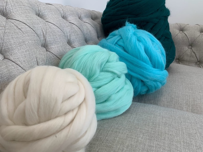 Merino wool, Chunky yarn, Merino Wool Yarn, Super chunky yarn, Arm knit yarn, Merino wool roving, Gift for her, Birthday gift image 1