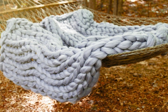 Hand Knit Chunky Blanket | Take and Make Kit