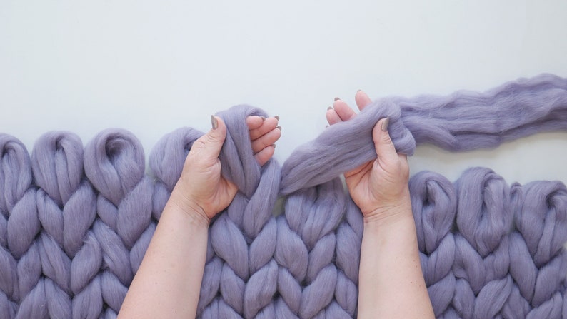 DIY Arm Knit Kit, Merino blanket, Chunky Knit DIY knitting kit, Birthday gift image 1