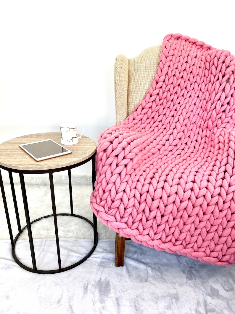 DIY Arm Knit Kit, Merino blanket, Chunky Knit DIY knitting kit, Birthday gift image 5