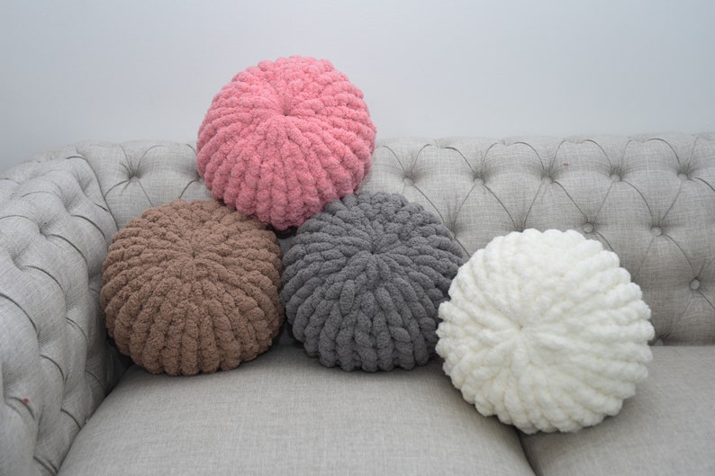 Pillow FREE SHIPPING Round Pillow Chunky Chenille Pillow Etsy