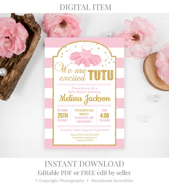 Free Tutu Baby Shower Printables