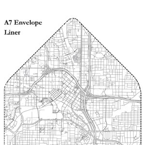 Forro de sobres de mapa de calles de Atlanta (descarga digital) 8 estilos/tamaños