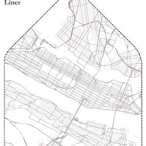 Forro de sobre del mapa de calles de la ciudad de Nueva York (descarga digital) 8 estilos/tamaños