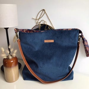 Sac cabas en velours et Liberty