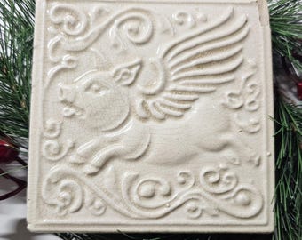 When Pigs Fly Ceramic Tile 4"x"4