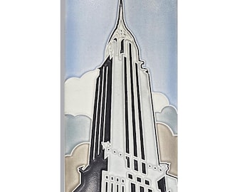 Handcrafted Chrysler Building Art Tile