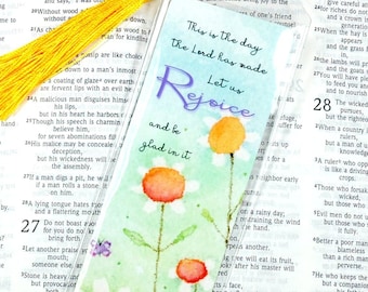 Floral Bible Verse Bookmark, Psalms 118:24, Christian Gift