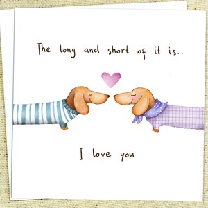 Cute Anniversary or Valentine Card featuring Two Dachshund Dogs