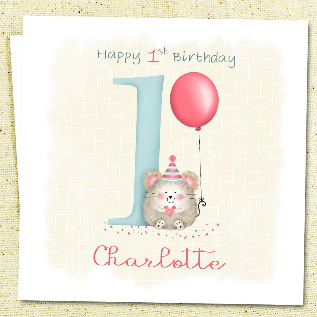 Personalized Children's Birthday Card Featuring a Cute - Etsy