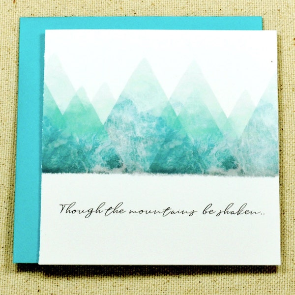 Scripture Verse Note Card, Bible Verse Note Card featuring verse from Isaiah 54:10-"Though the Mountains be Shaken.."