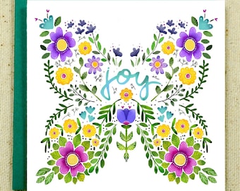 Floral Butterfly Joy Bible Verse Card, Nehemiah 8:10