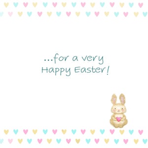 Personalized Easter Card featuring Cute Bunny ,Personalized Birthday Card featuring Cute Bunny image 2