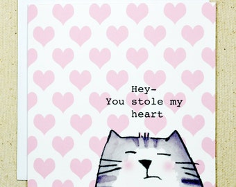 Funny and Cute Cat Valentine Card