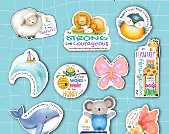 Christian Faith Die-cut Stickers for  Children; Sticker Pack of 10