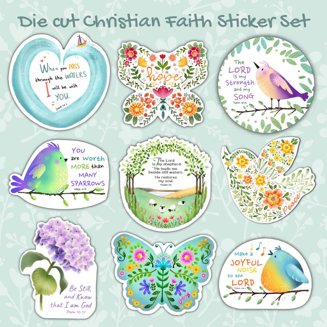 Die Cut Christian Faith Sticker Set; Set of 9 Stickers - Etsy