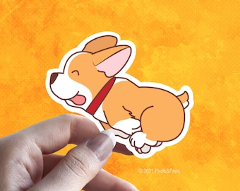 Cute Corgi Sticker, Cute Corgi Running, Corgi Sticker, Corgi Lover Sticker, Animal Sticker, Dog Lover Gift, Cool Sticker, Corgis